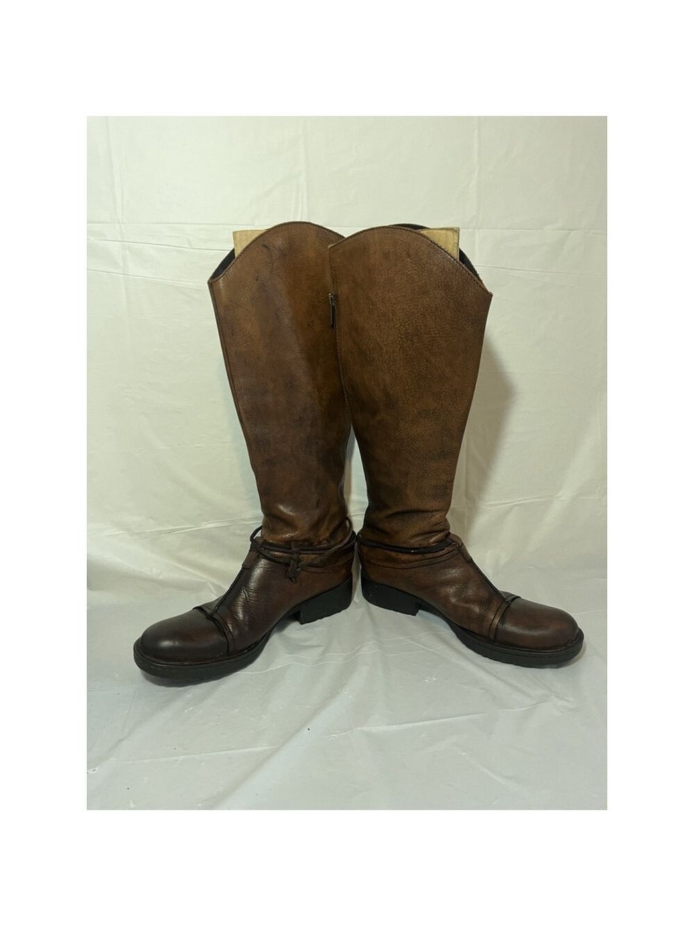 Born Shyra Tall Brown Leather Riding Boots Women Sz 8 - Picture 12 of 16